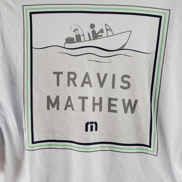 Travis Mathew Men's White Short Sleeve Mountain Money T-shirt Size S - Picture 5 of 8